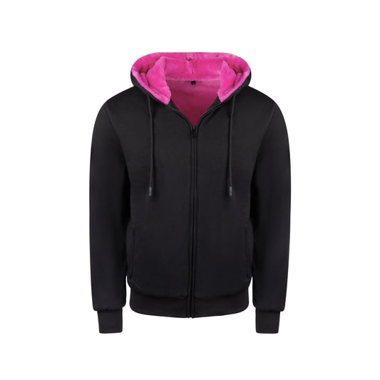 Men's Dulce Black Hoodie - Pink Fur