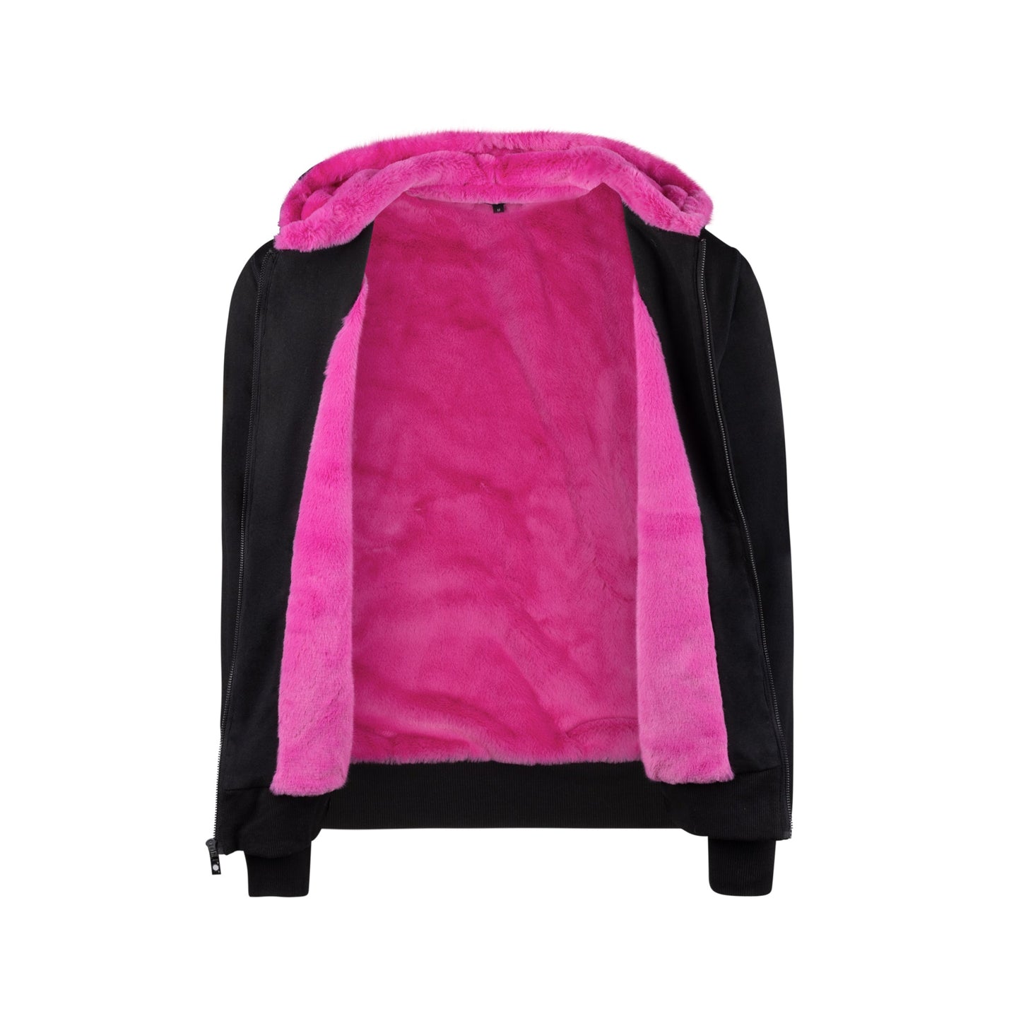 Kids Dulce Black Hoodie - Pink Fur