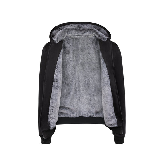 Boy's Dulce Black Hoodie - Grey Fur