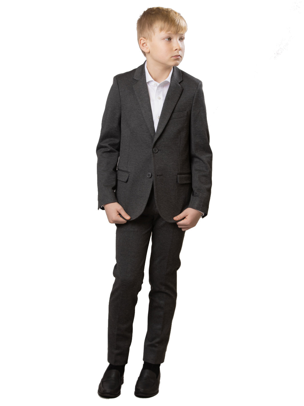 Boy's Soho Stretch Suit - Charcoal