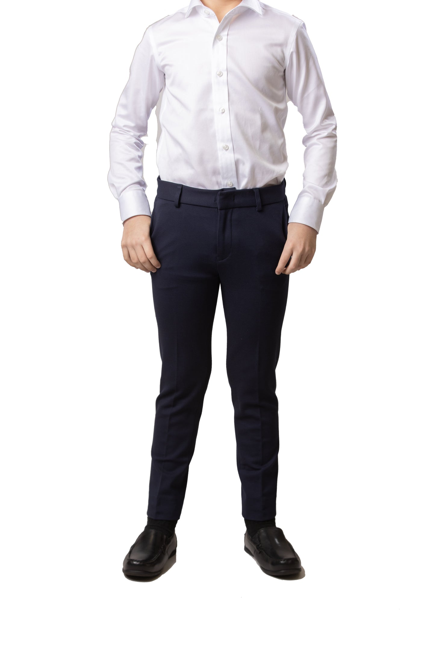 Boy's Basic Stretch Pants - Navy