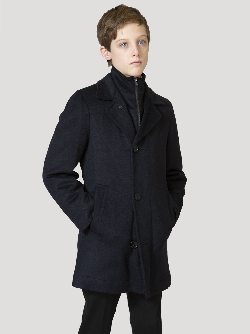 Boy's Orlando Wool Three Quarter Coat