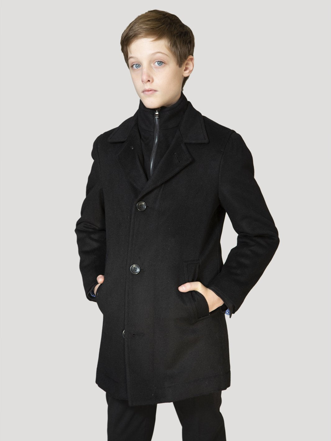 Boy's Orlando Wool Three Quarter Coat