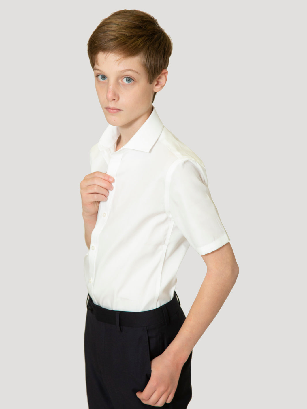 Boy's Blue Label Pinpoint Non-Iron White Shirt
