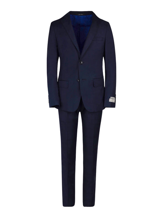 Boy's Fashion Suit - Navy Subtle Plaid