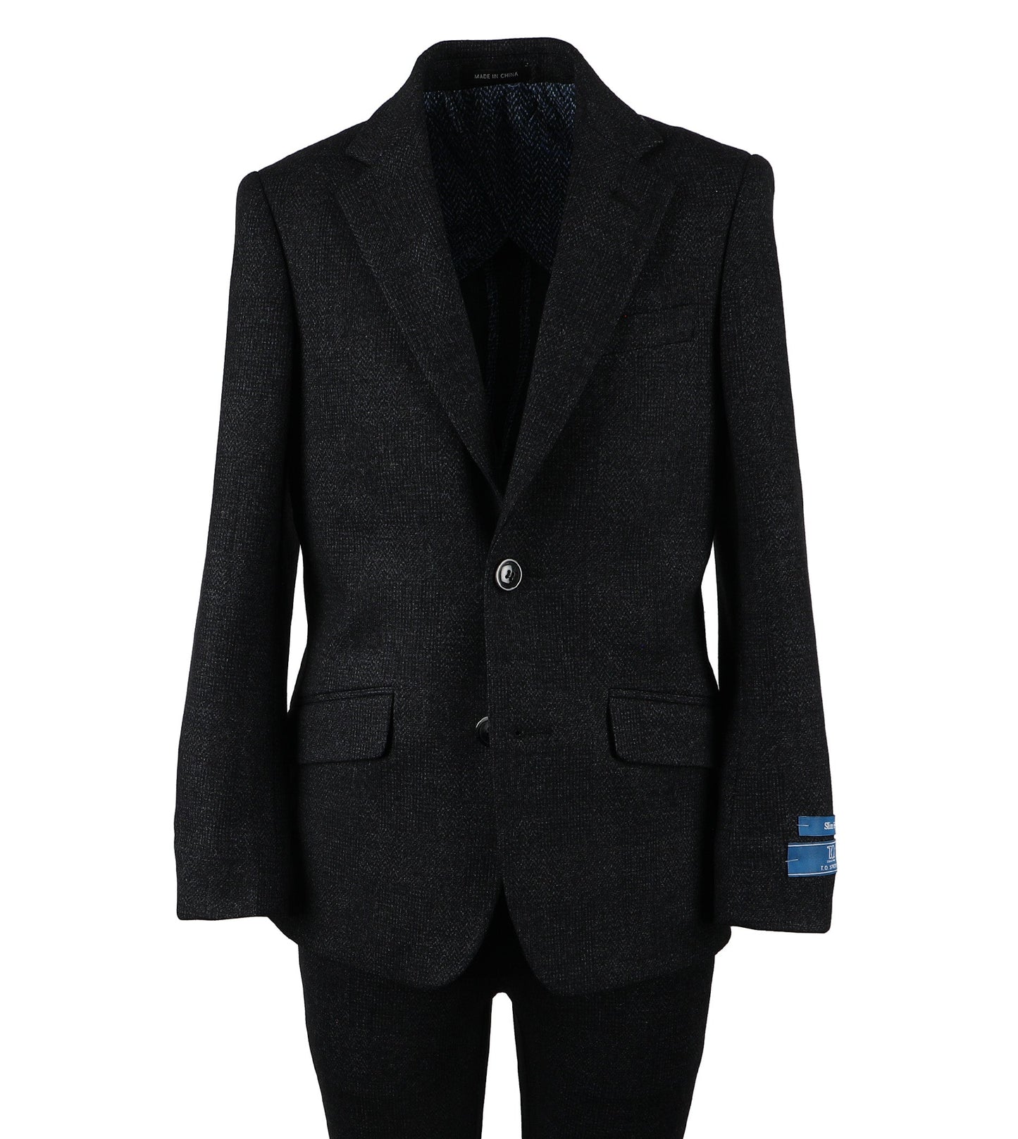 T.O. Boy's Fashion Suit - Houndstooth Navy