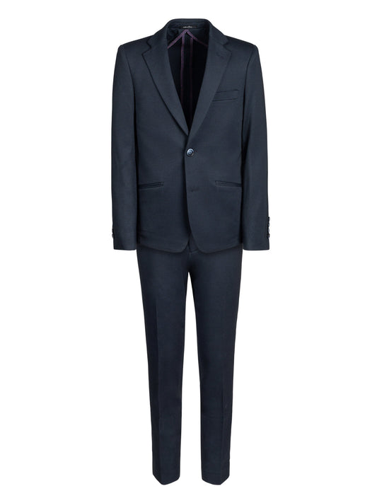 Boy's Basic Stretch Suit - Pin Dot Navy