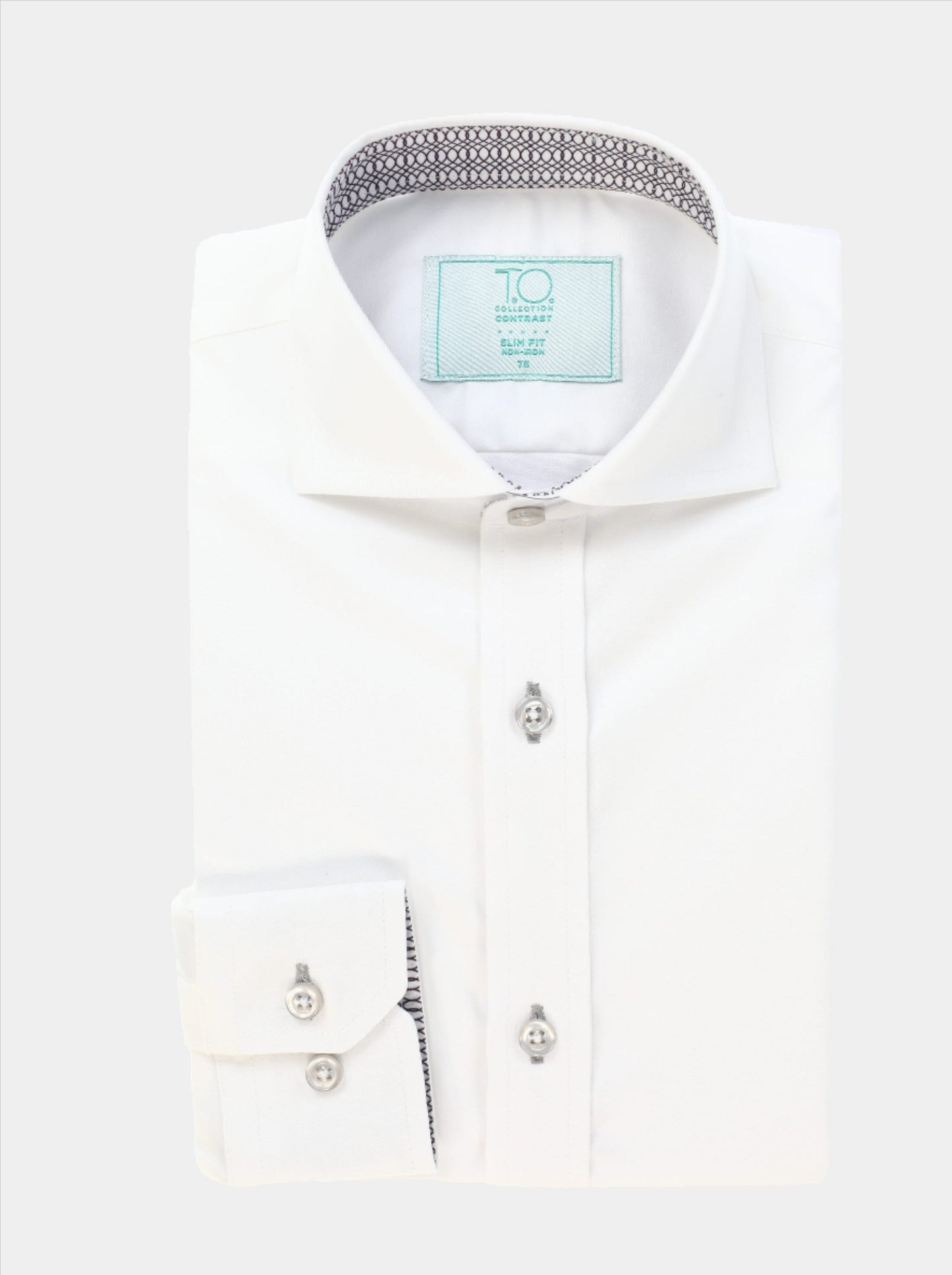 Boy's Spiral Non-Iron Contrast Shirt - Black