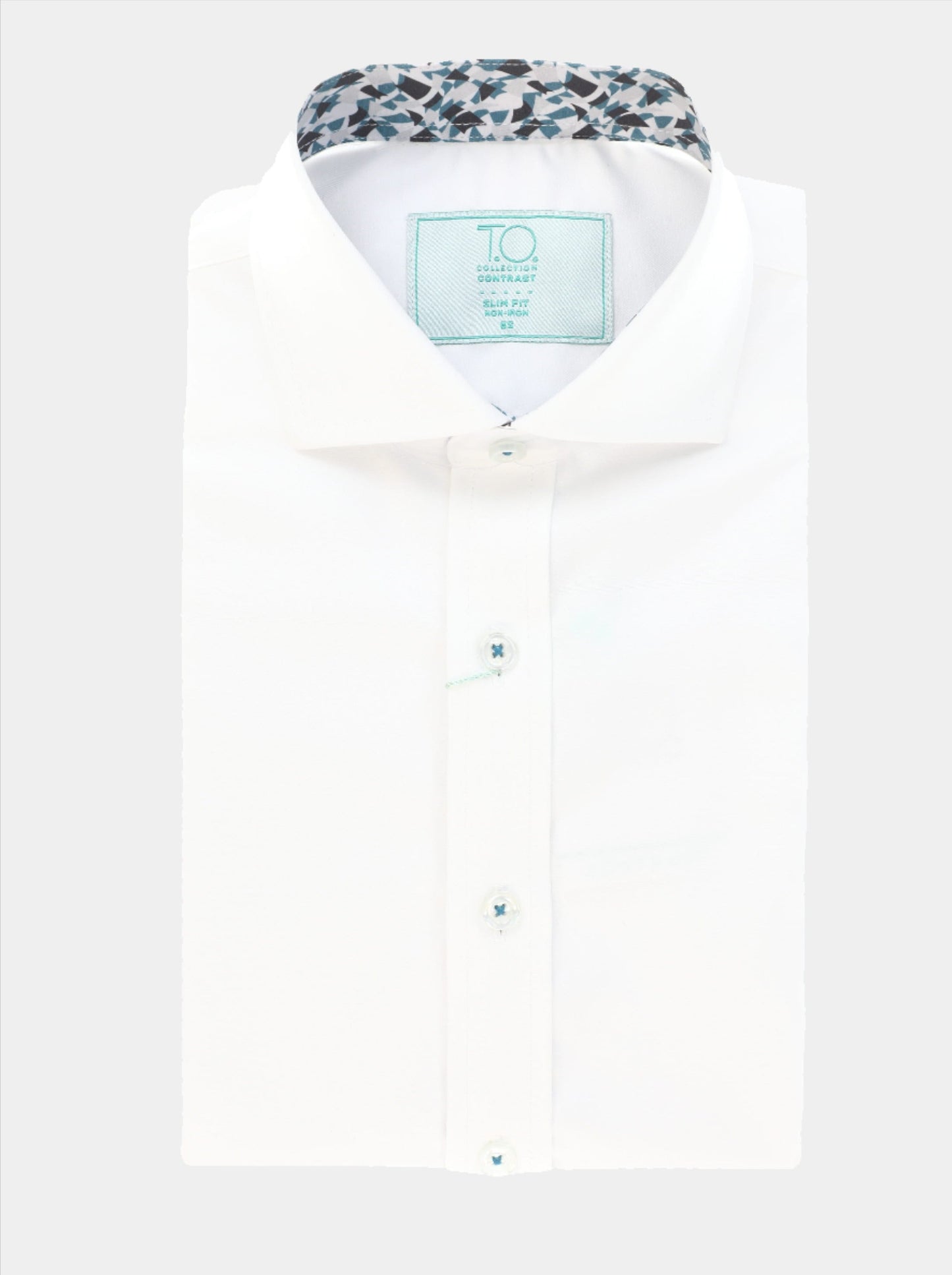 Boy's Splatter Non-Iron Contrast Shirt - Green
