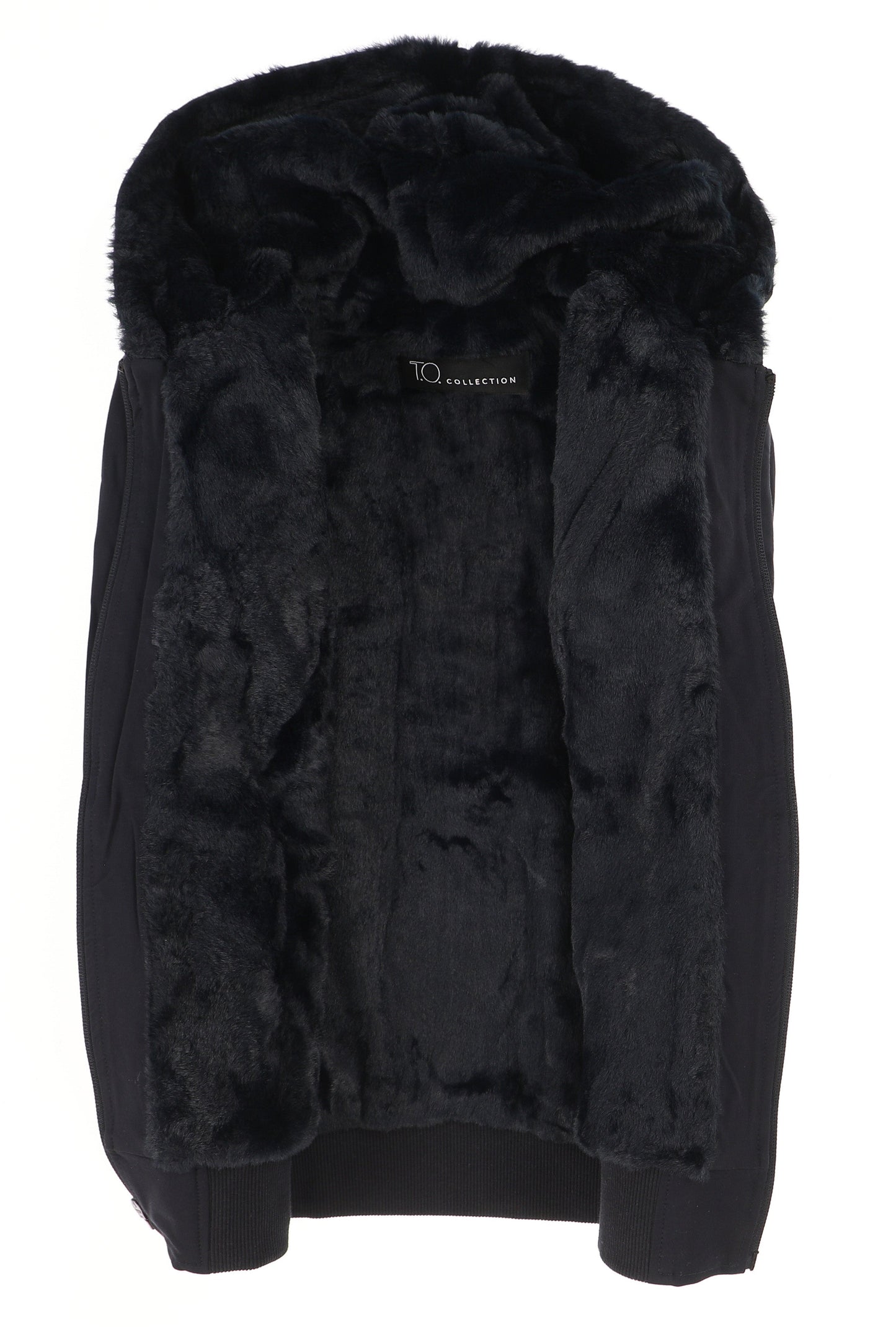 T.O. Collection Boy's Navy Dressy Hoodie with Navy Fur