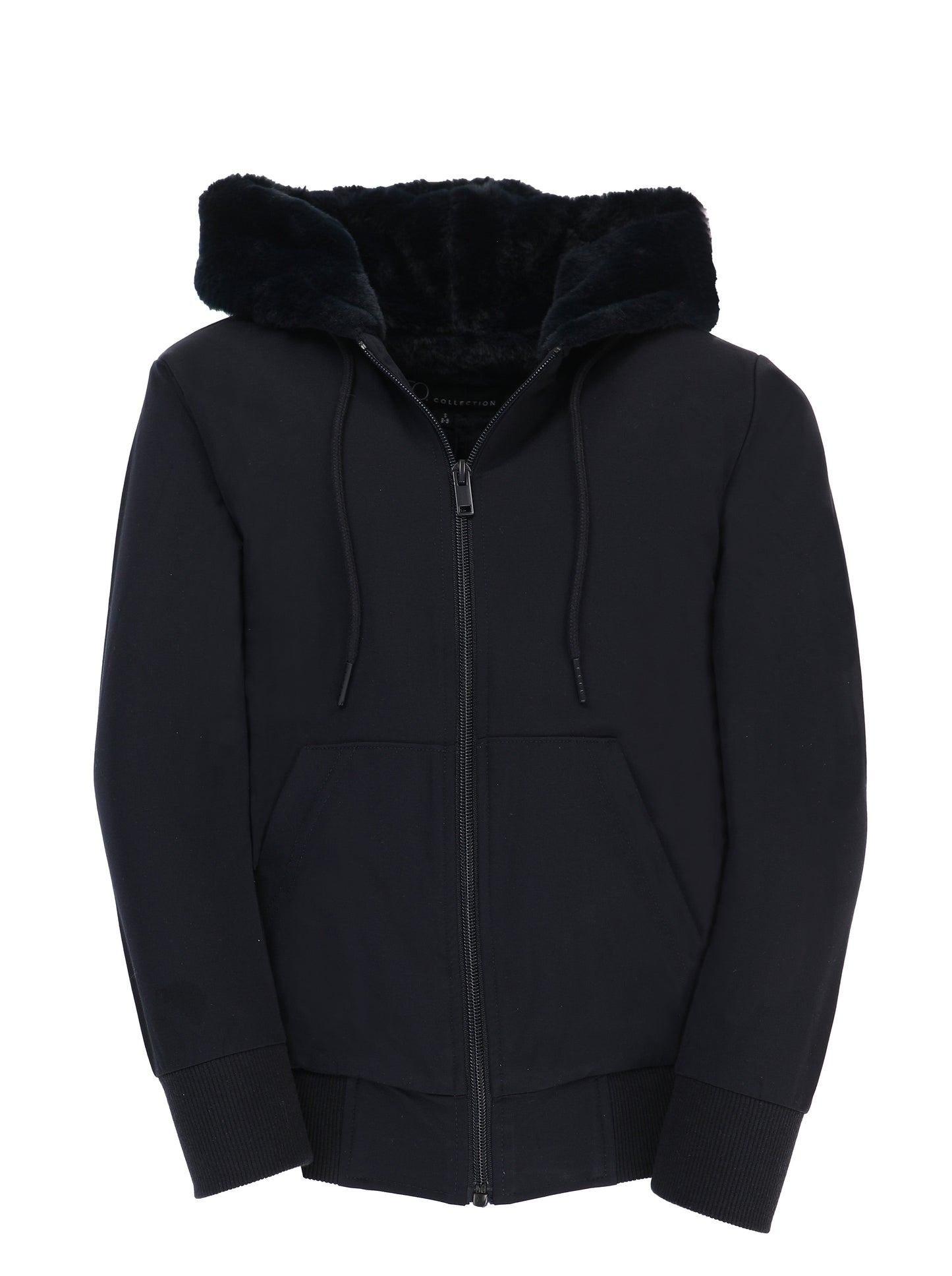 T.O. Collection Boy's Navy Dressy Hoodie with Navy Fur