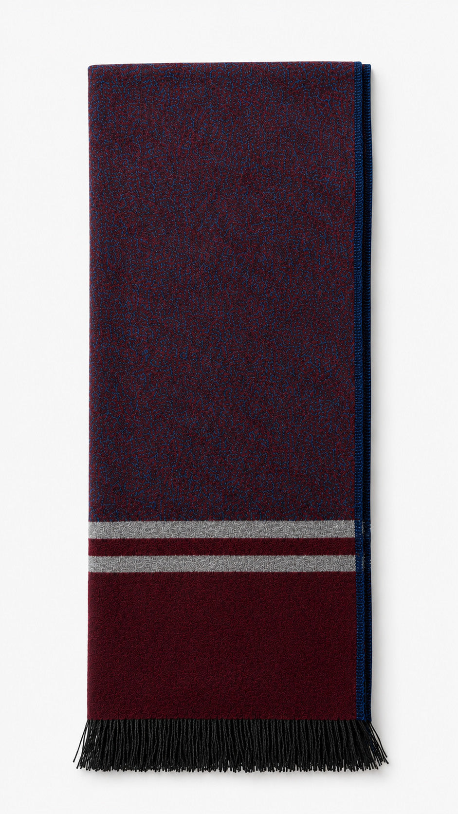 T.O. Collection Micro Stripe Scarf - Burgundy / Navy
