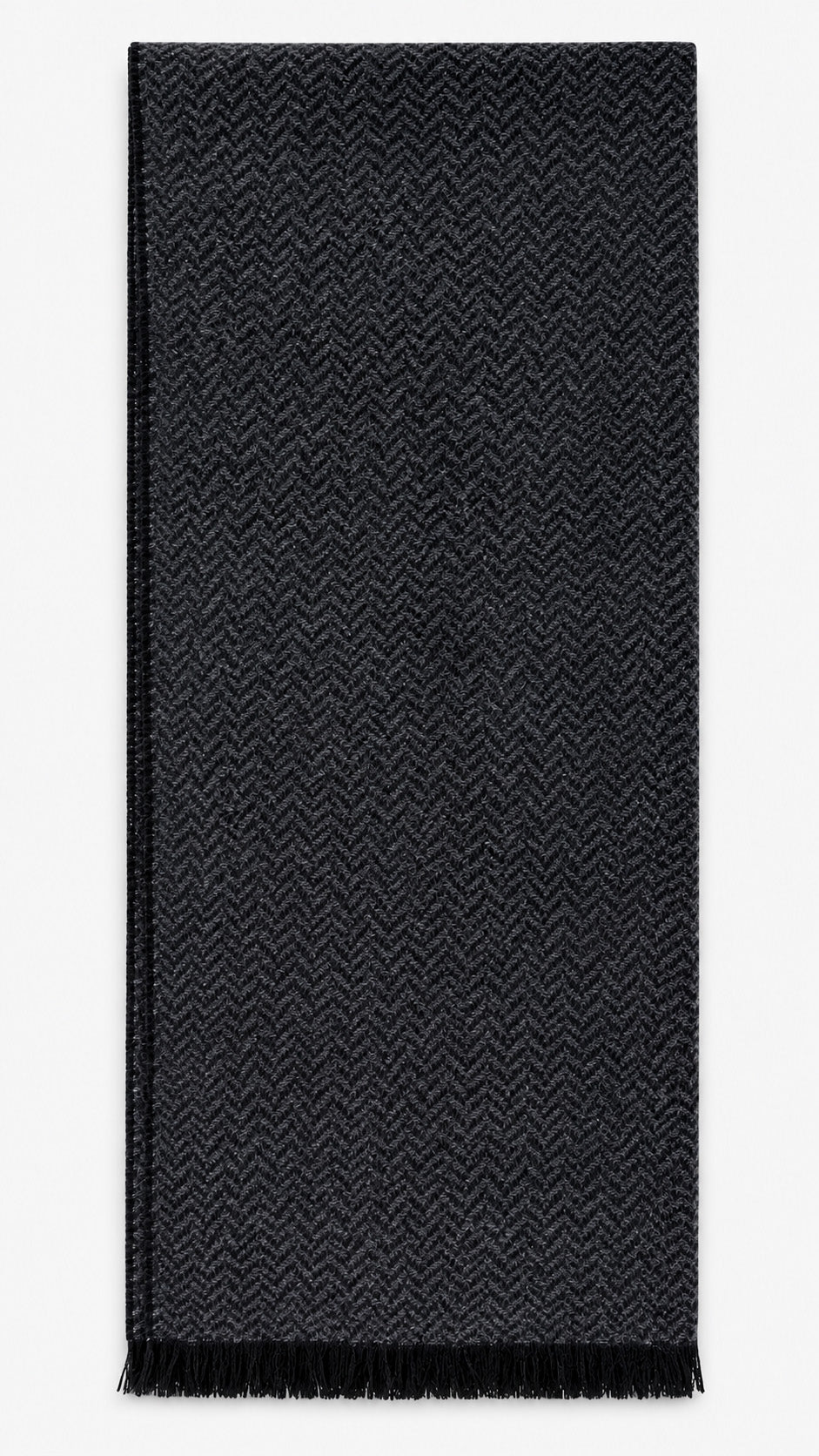 T.O. Collection Textured Herringbone Scarf - Black / Charcoal