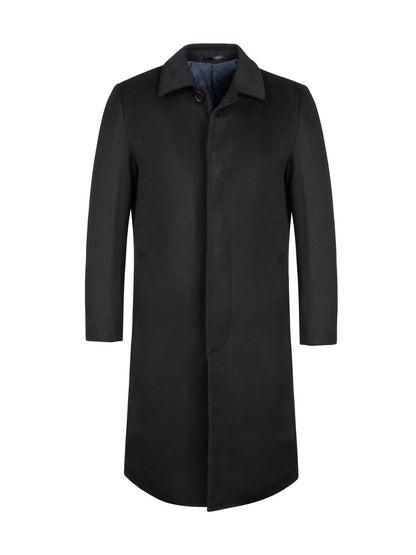 Men's Charlotte Wool Long Coat - Black