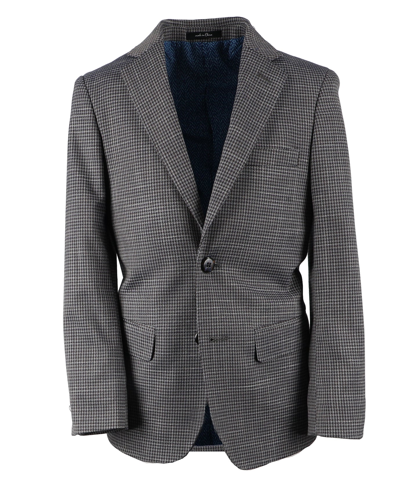 T.O. Boy's Patched Pocket Fashion Blazer - Brown Plaid