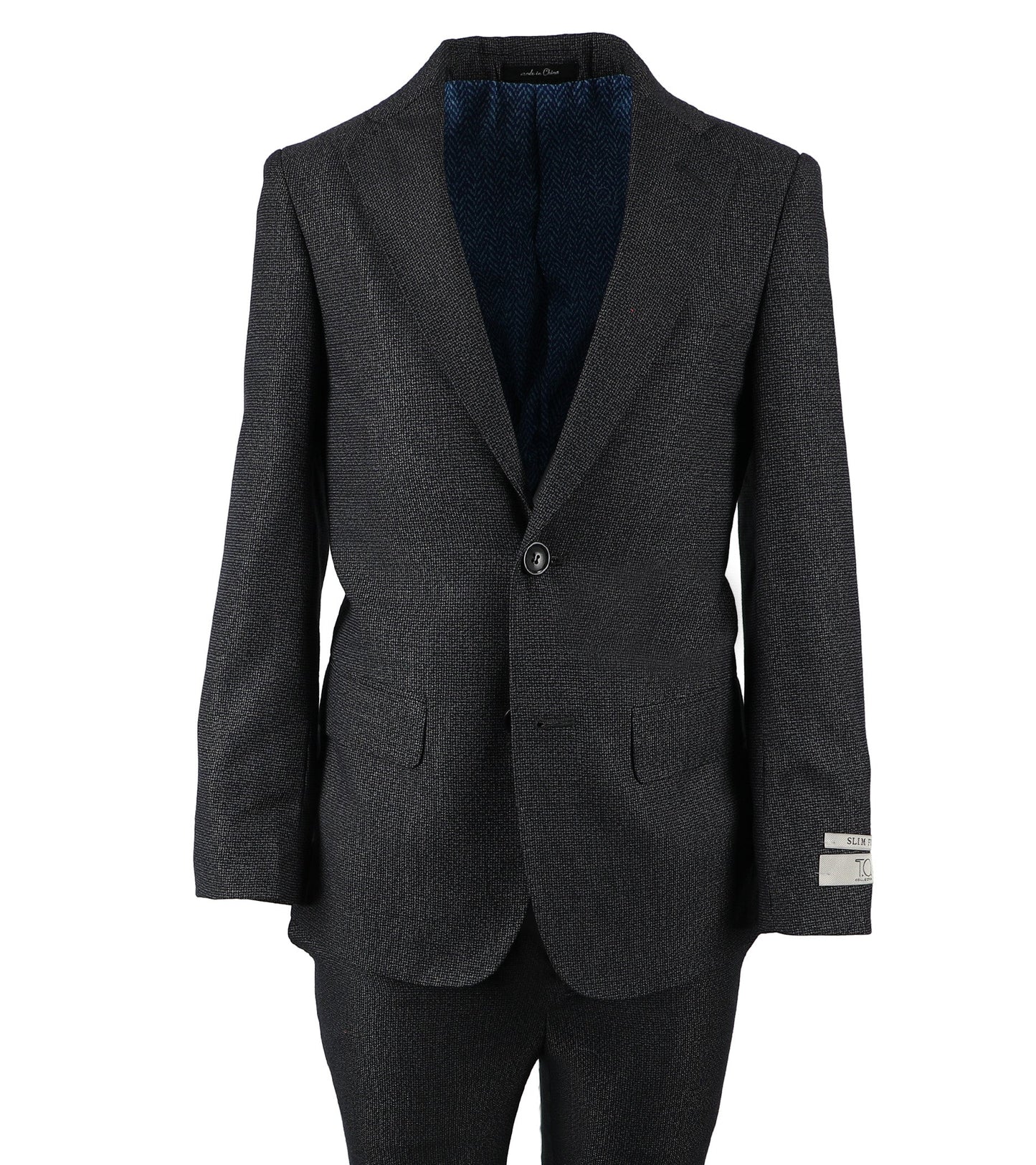 T.O. Boy's Fashion Suit - Birdseye Navy