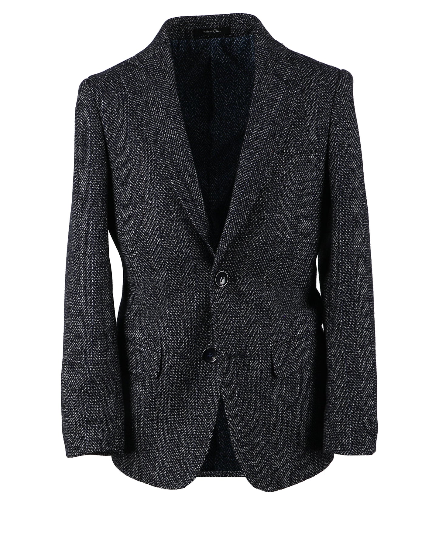 T.O. Boy's Patched Pocket Fashion Blazer - Navy Plaid