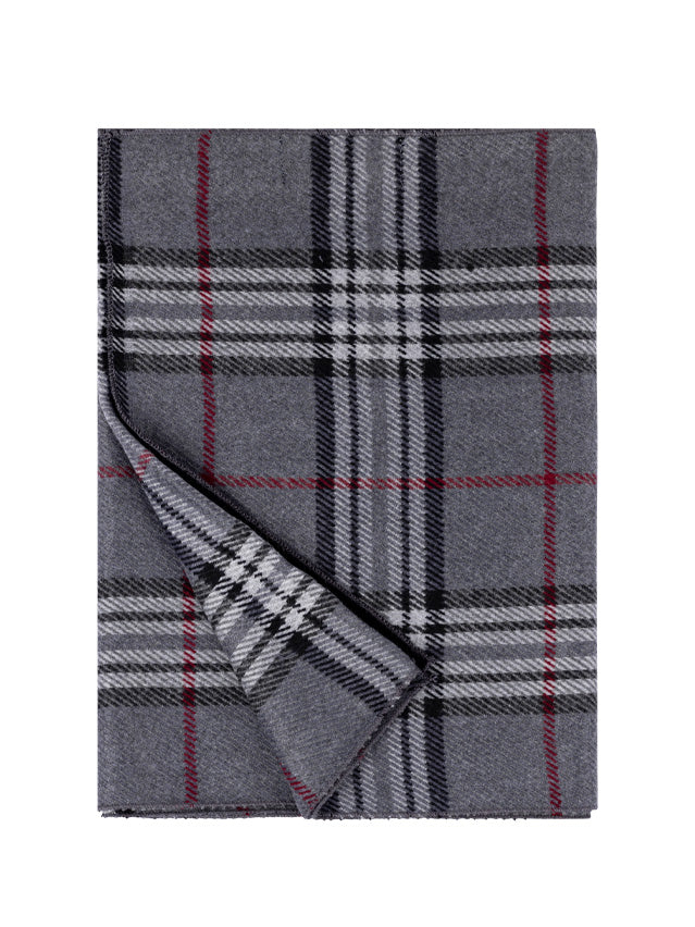 T.O. Collection Plaid Scarf - Grey