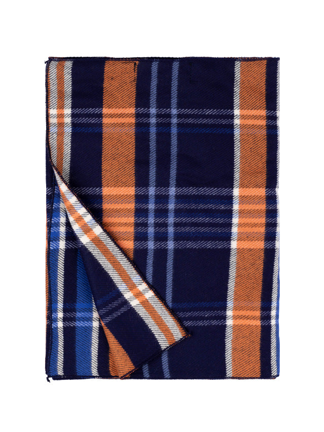 T.O. Collection Plaid Scarf - Blue-Orange