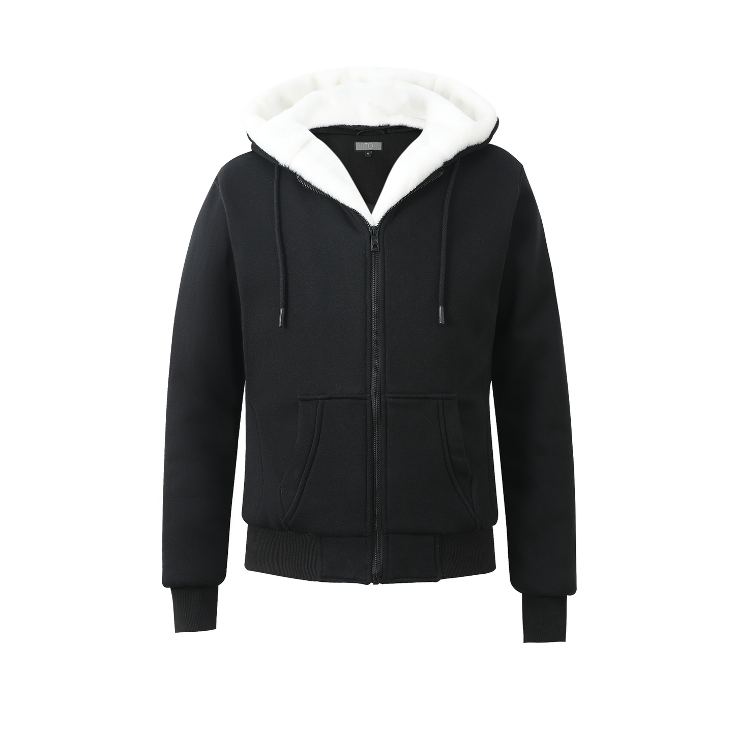 Kids Black Hoodie - White Removable Fur