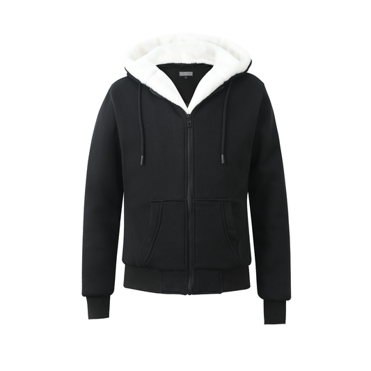 Kids Black Hoodie - White Removable Fur