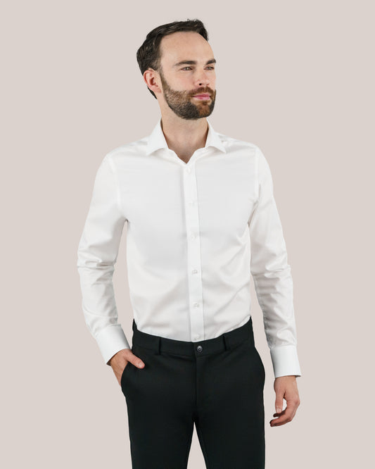 Men's Purple Label White Twill Non-Iron French Cuff Shirt