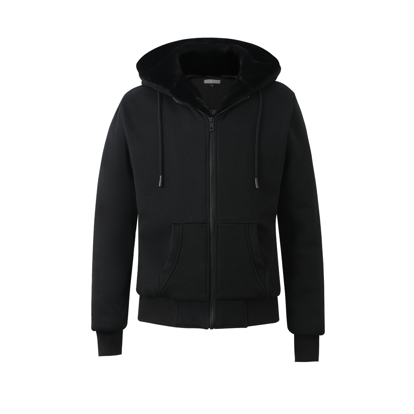 Boy's Black Hoodie - Black Removable Fur