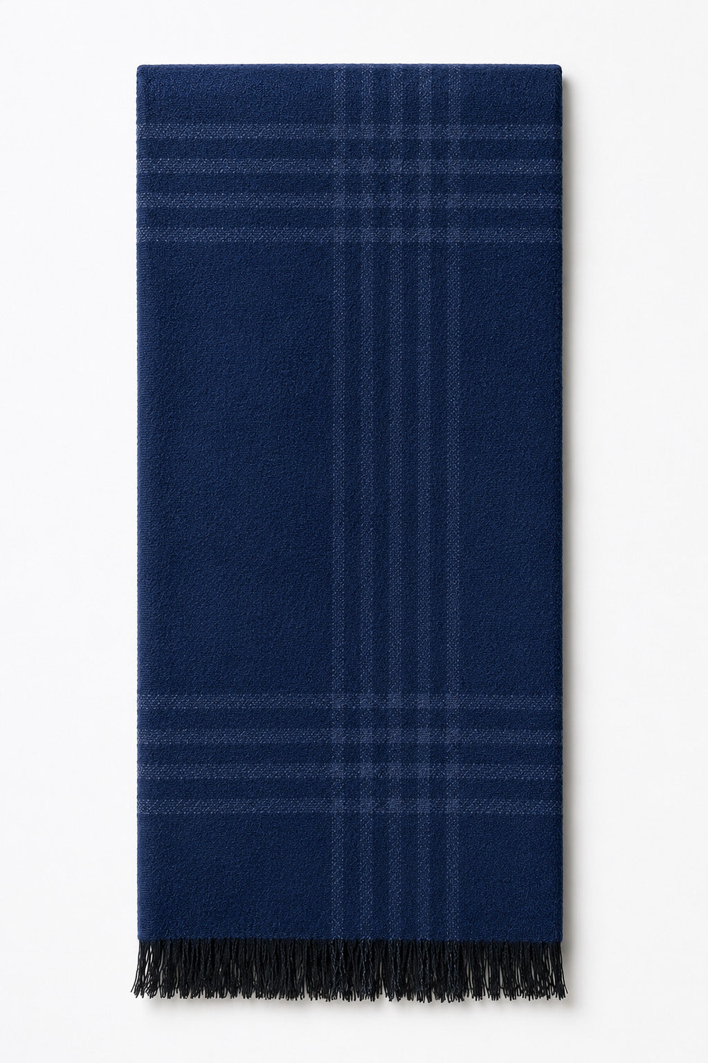 T.O. Collection Windowpane Plaid Scarf - Navy / Blue