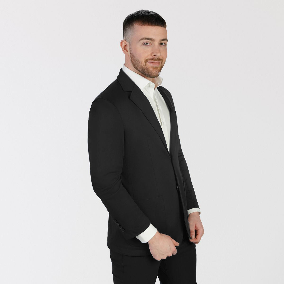 T.O Men's Patch Pocket Performance Blazer Jacket - Black