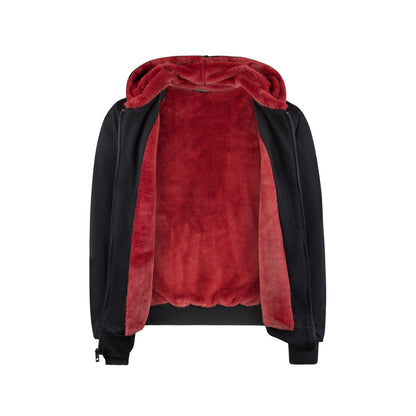 Boy's Dulce Black Hoodie - Red Fur