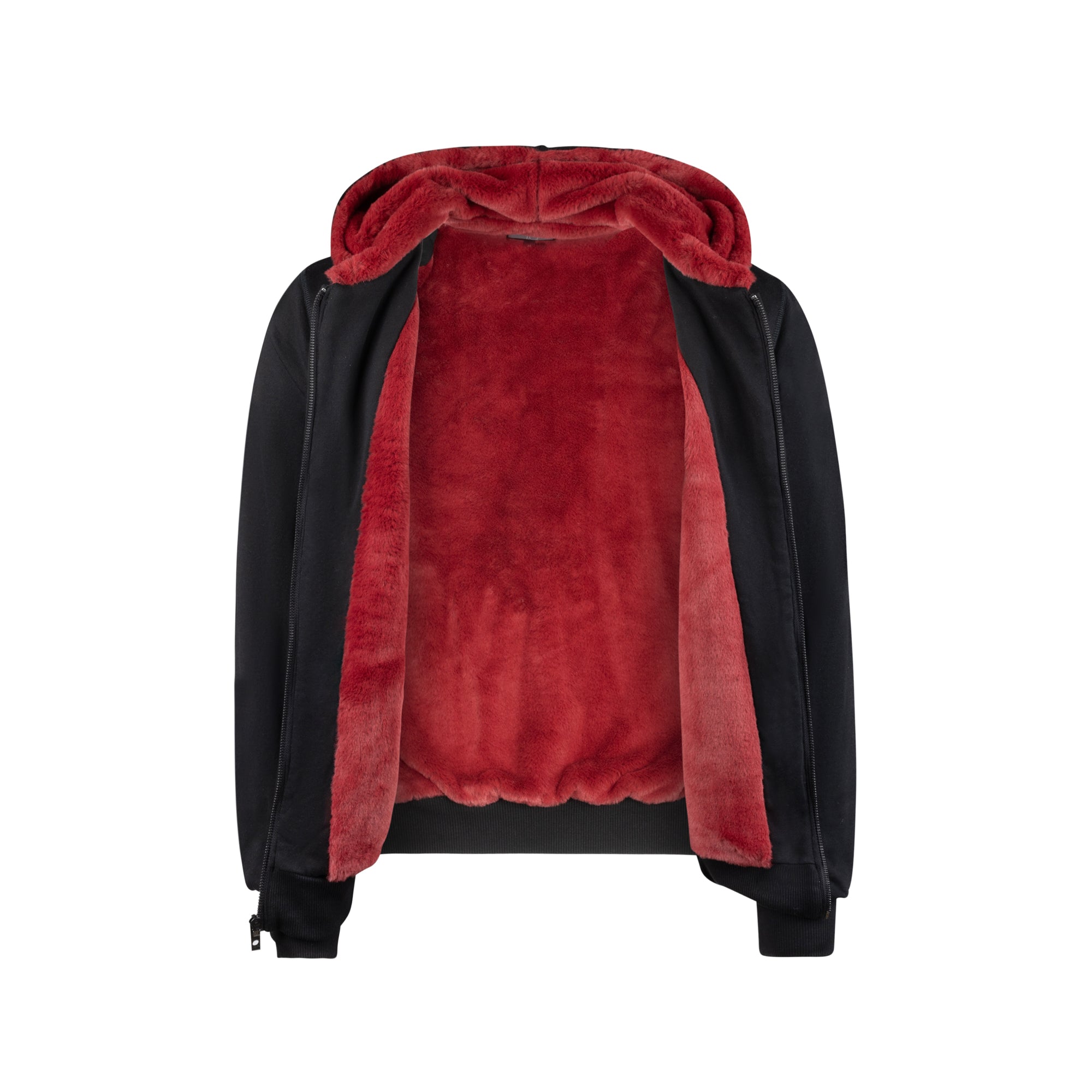 Men s Dulce Black Hoodie Red Fur