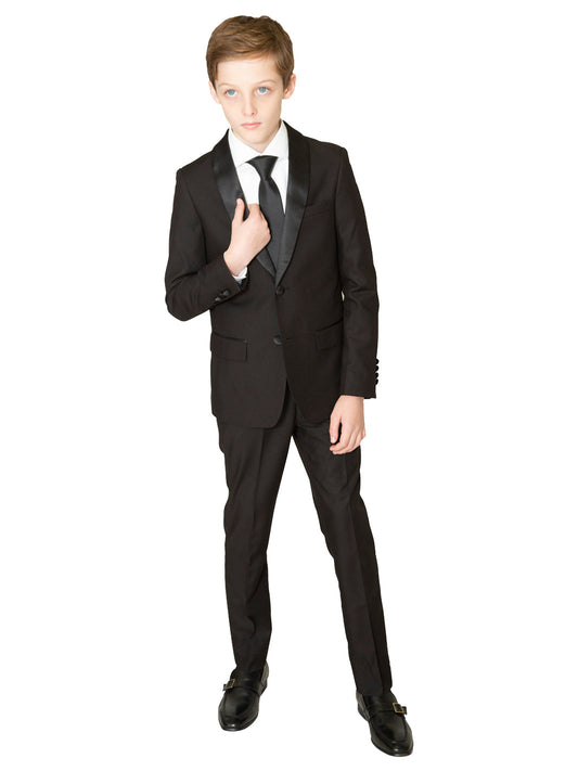 Boy's Shawl Lapel Tuxedo - Black