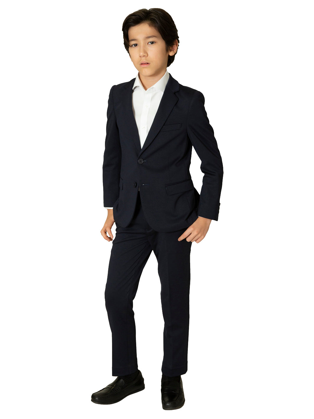 Boy's Soho Stretch Suit - Textured Navy