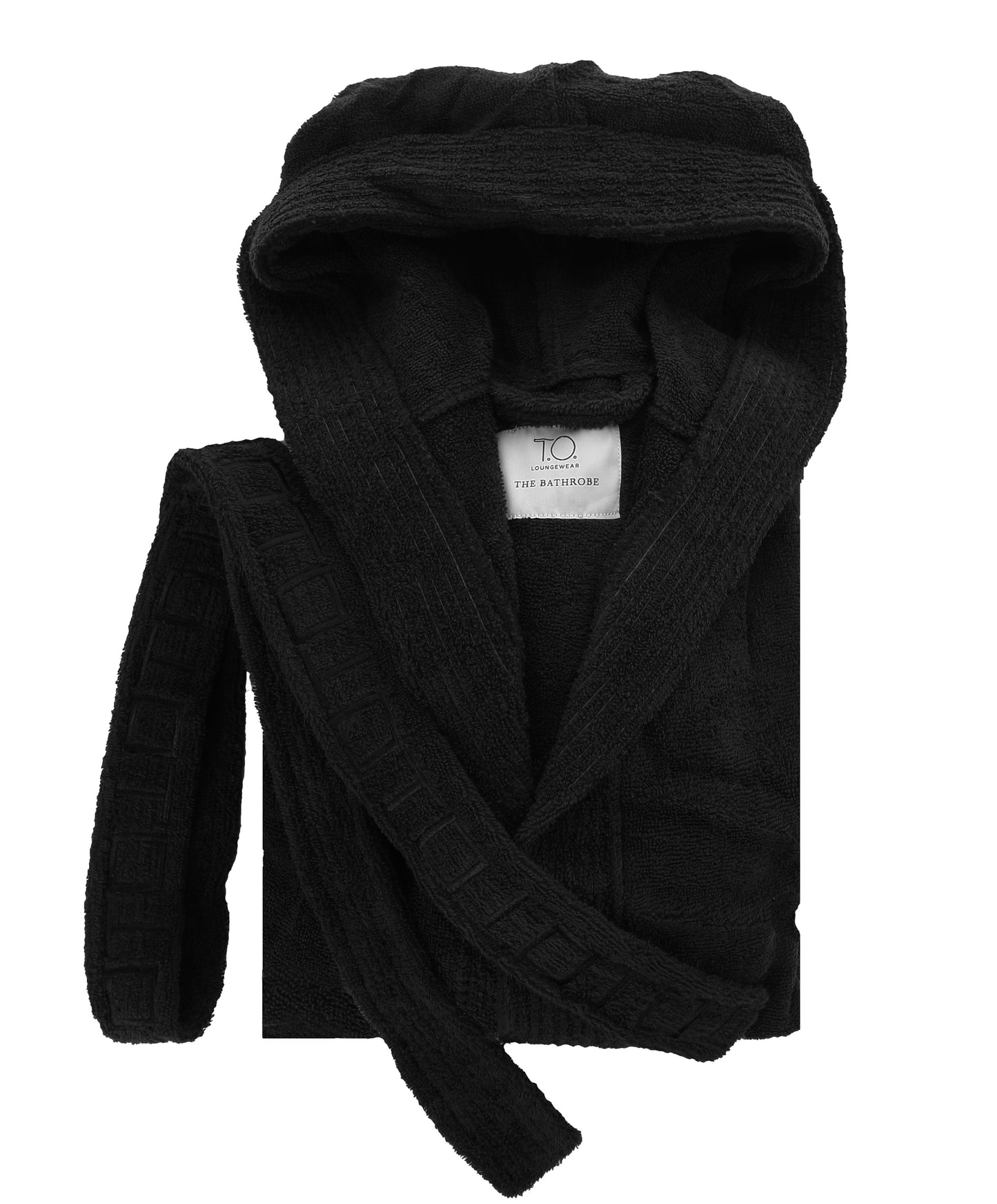 T.O Boy's Black French Terry Bathrobe