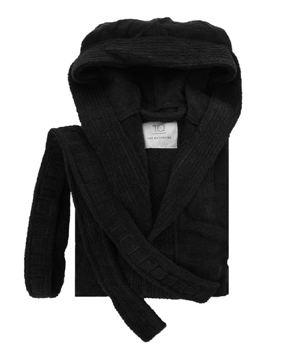 T.O Boy's Black French Terry Bathrobe