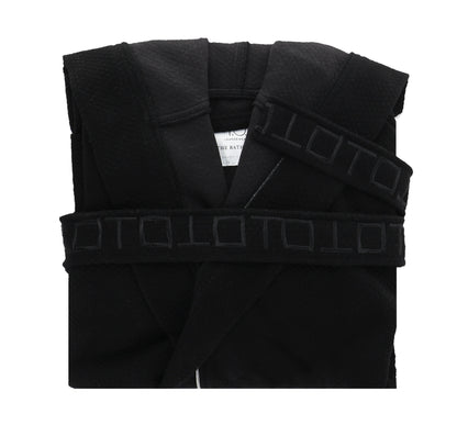 T.O Men's Black Modal Waffle Bathrobe