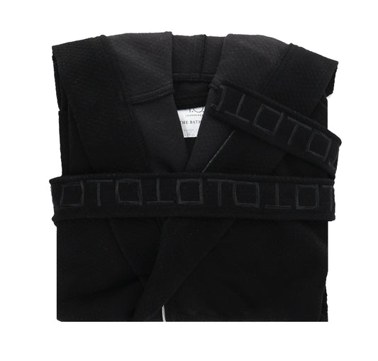 T.O Men's Black Modal Waffle Bathrobe
