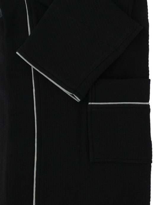 T.O Boy's Black Modal Waffle Bathrobe