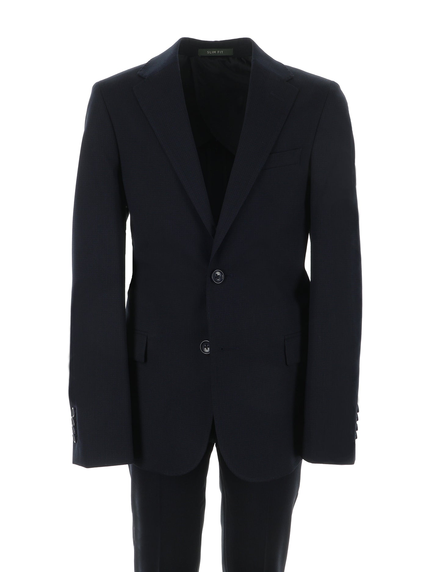 Men's Navy Checked Fashion Flex Suit