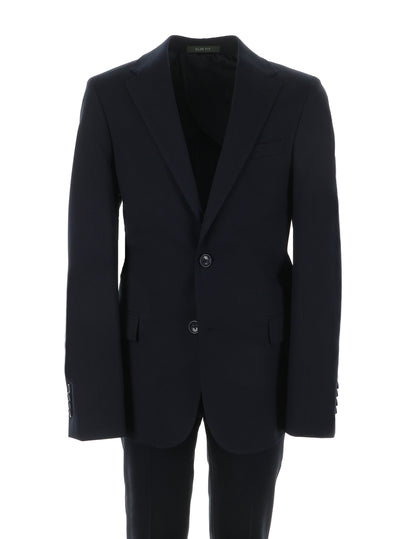 Men's Navy Checked Fashion Flex Suit