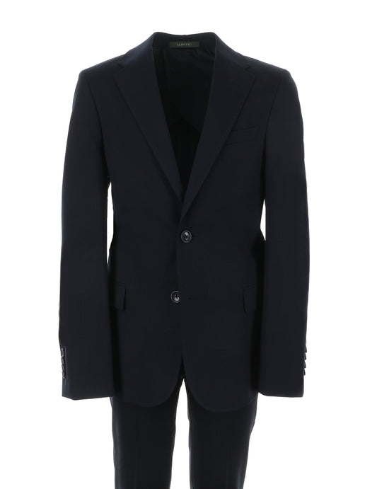 Men's Navy Checked Fashion Flex Suit