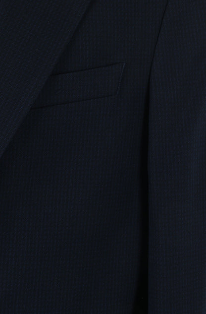 Boy's Flex Navy Checked Fashion Suit