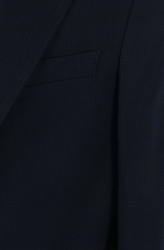 Boy's Navy Checked Fashion Flex Suit