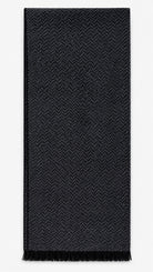 T.O. Collection Textured Herringbone Scarf - Black / Charcoal