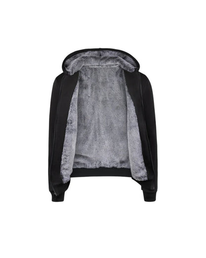 T.O. Collection Kid's Dulce Black X Style Hoodie with thumb hole - Grey Fur