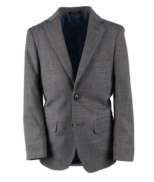 T.O. Boy's Patched Pocket Fashion Blazer - Brown Plaid
