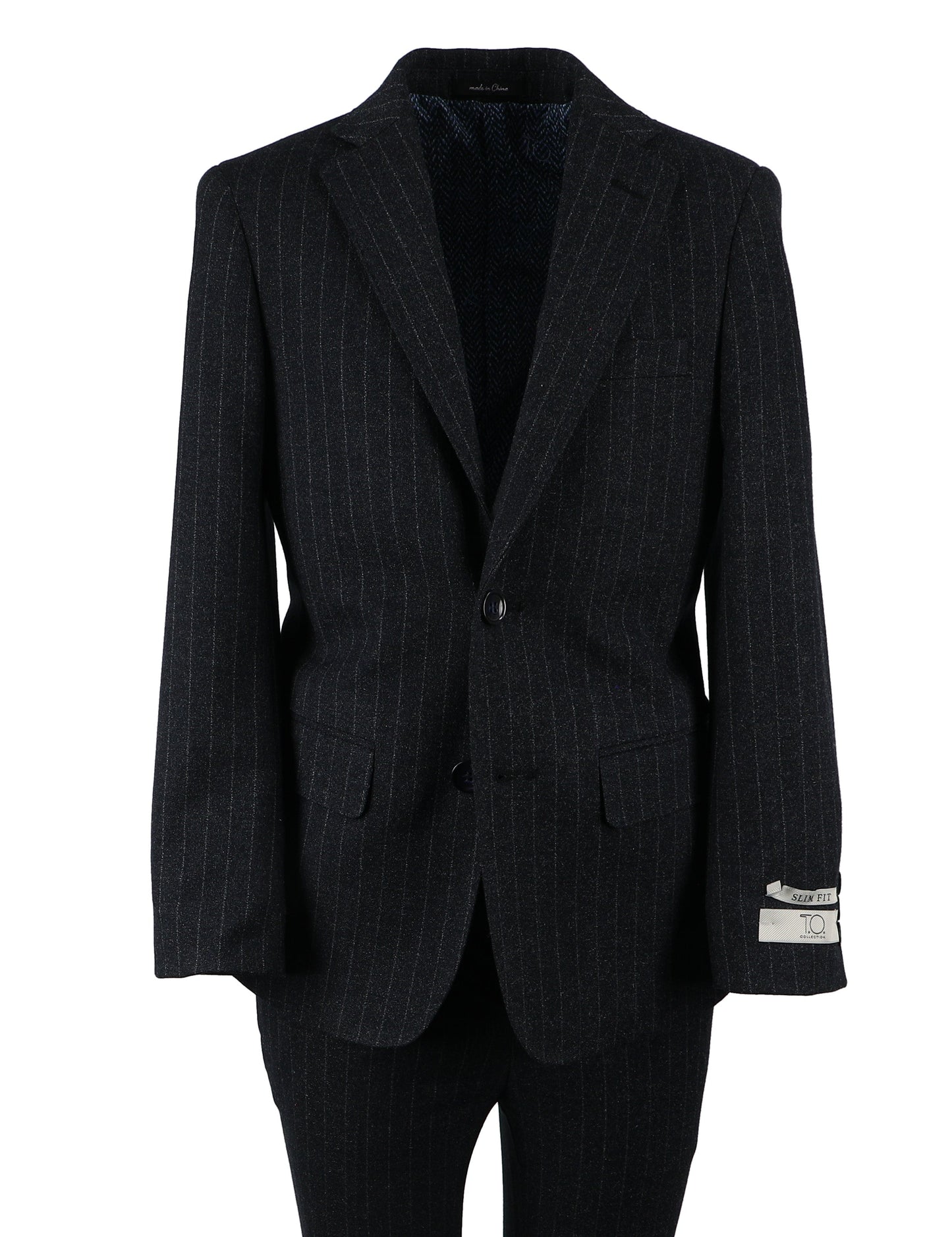 T.O. Boy's Fashion Suit - Subtle Plaid Navy