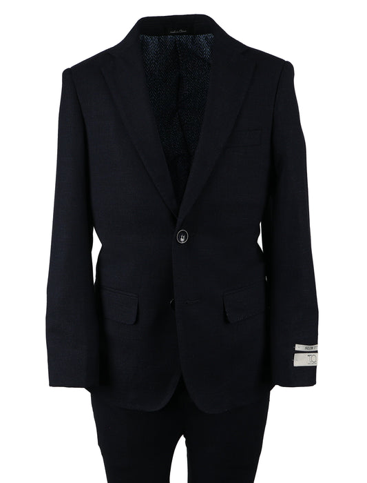 T.O. Boy's Fashion Suit - Birdseye Navy