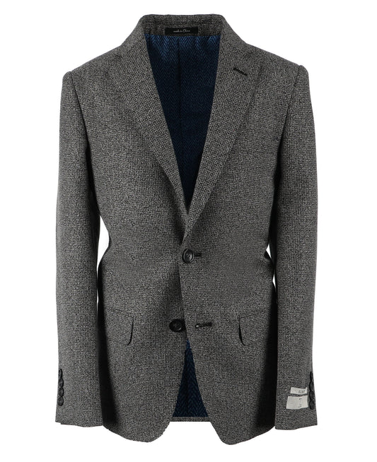 T.O. Boy's Patched Pocket Fashion Blazer - Black Twill Design