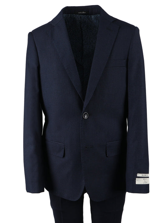 T.O. Boy's Fashion Suit - Sharkskin Navy